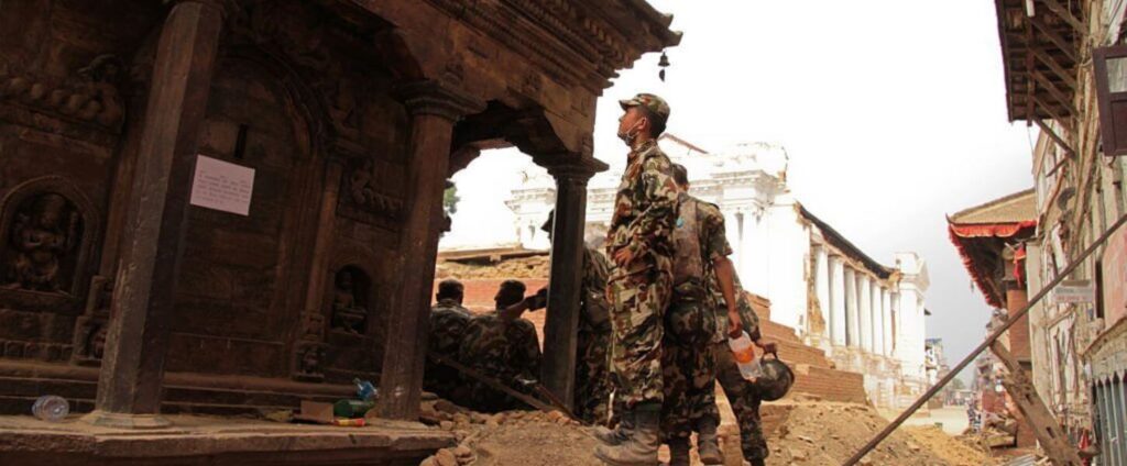Nepal Army at resque during earthquake 2015
